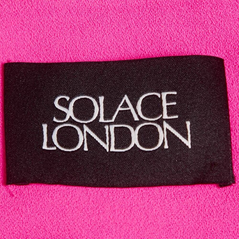 Solace London Fuchsia Pink Crepe Grace Maxi Dress Xs - Picture 4 of 5